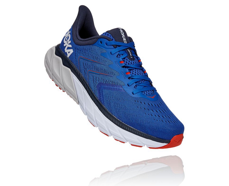 Hoka Arahi 5 Men's Road Running Shoes Blue | 32485-NIOZ