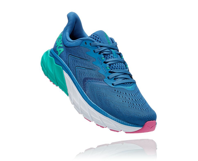 Hoka Arahi 5 Women's Road Running Shoes Blue | 05624-RQUK