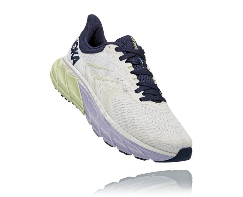 Hoka Arahi 5 Women's Road Running Shoes Beige / Blue | 39842-BHXK