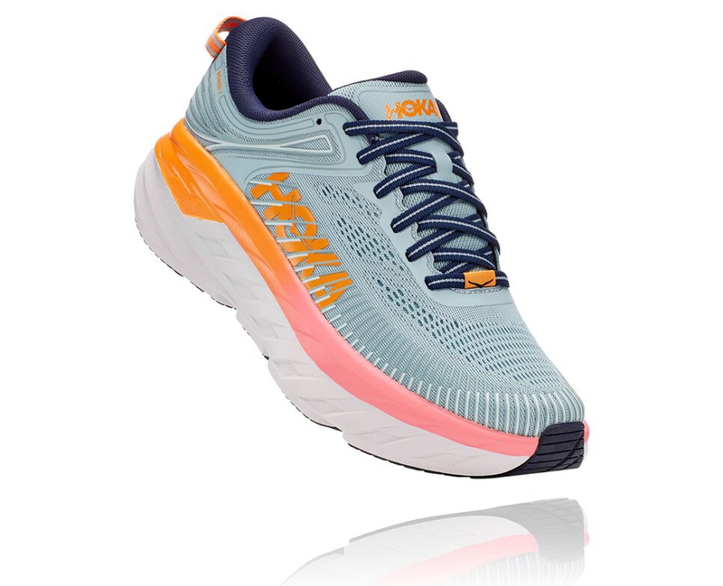 Hoka Bondi 7 Women's Road Running Shoes Turquoise | 18940-IJVB