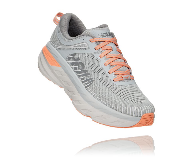 Hoka Bondi 7 Women's Road Running Shoes Grey | 38261-IGTE