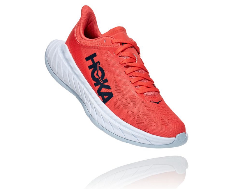 Hoka Carbon X 2 Women's Road Running Shoes Red | 29560-EJAR