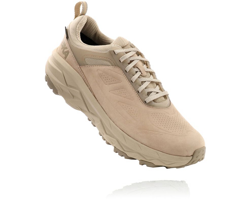 Hoka Challenger Low GORE-TEX Men's Trail Running Shoes Beige | 05386-ILEO