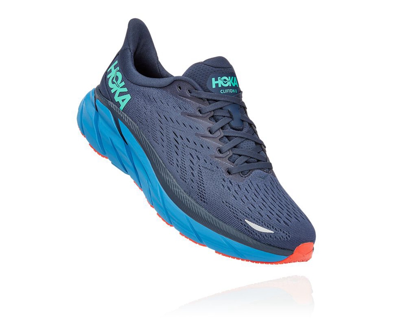 Hoka Clifton 8 Men's Road Running Shoes Navy | 54609-YCML