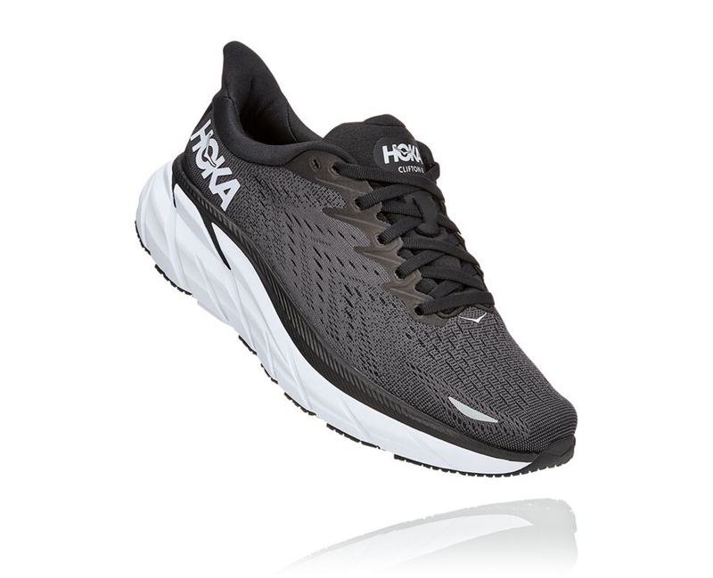 Hoka Clifton 8 Women's Road Running Shoes Black | 41579-VKNH