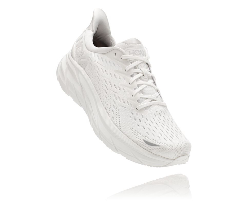 Hoka Clifton 8 Women's Road Running Shoes White | 89254-TPCF