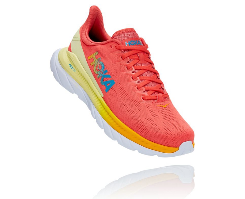 Hoka Mach 4 Women's Road Running Shoes Orange | 51083-HGSI