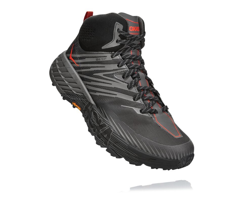 Hoka Speedgoat Mid GORE-TEX 2 Men's Hiking Boots Black | 30615-HUWR