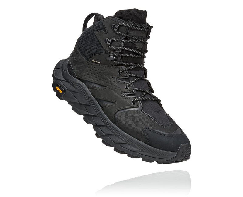 Hoka Anacapa Mid GORE-TEX Men\'s Hiking Boots Black | 01653-PJMY