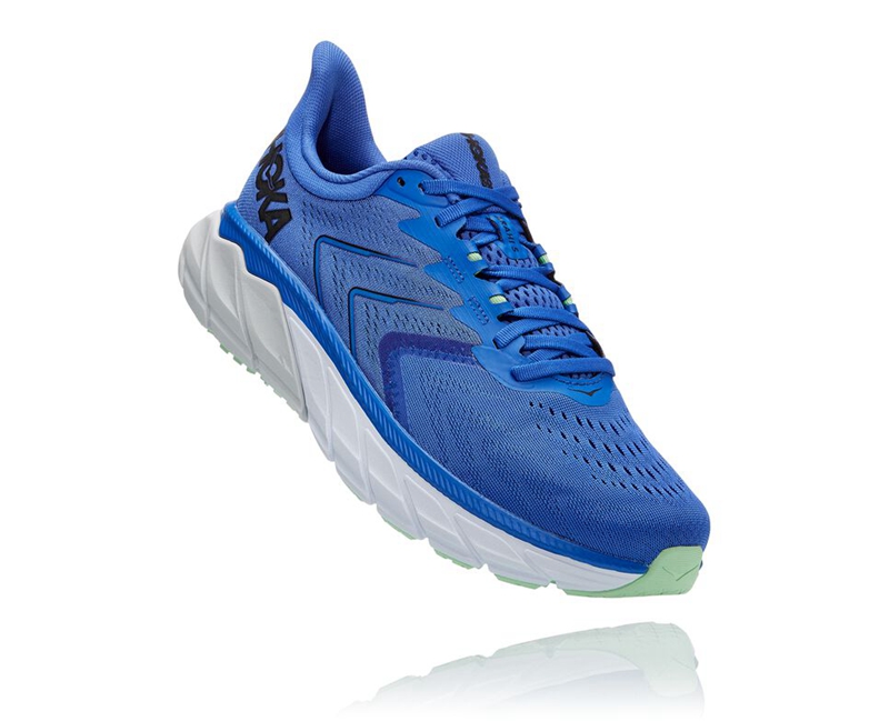 Hoka Arahi 5 Men\'s Road Running Shoes Blue | 60985-SCQM