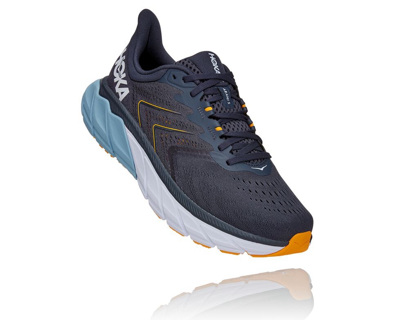 Hoka Arahi 5 Men\'s Road Running Shoes Navy | 12569-YSKP