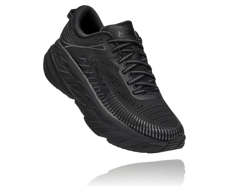 Hoka Bondi 7 Women\'s Road Running Shoes Black | 06429-DFGW