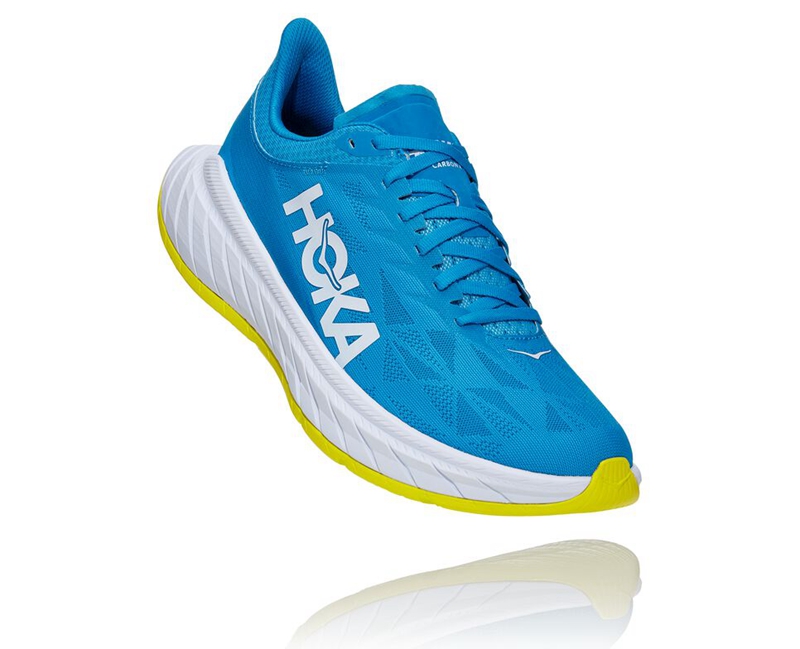 Hoka Carbon X 2 Men\'s Road Running Shoes Blue | 83170-QLJS