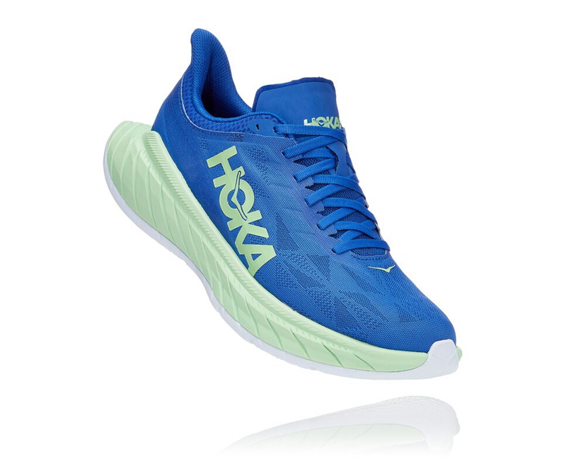 Hoka Carbon X 2 Men\'s Road Running Shoes Blue | 89520-JXFS