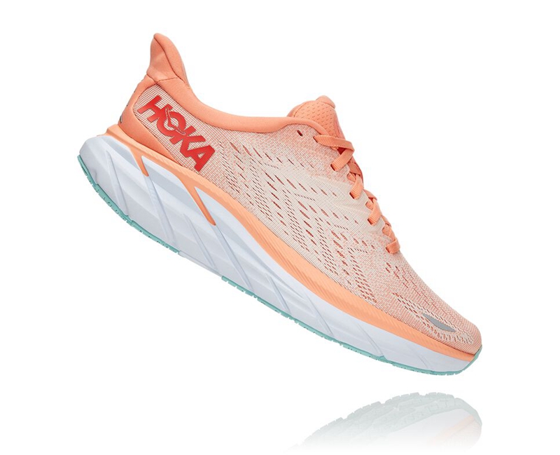 Hoka Clifton 8 Women's Road Running Shoes Orange | 42093-JNIX