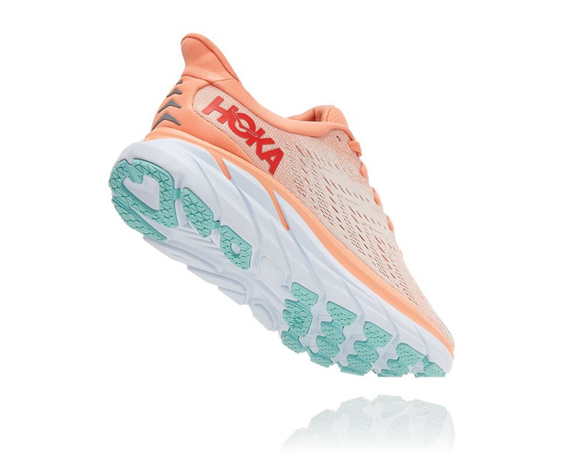 Hoka Clifton 8 Women's Road Running Shoes Orange | 42093-JNIX