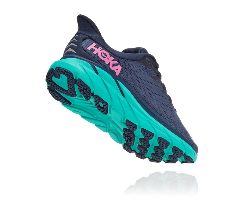 Hoka Clifton 8 Women's Road Running Shoes Navy | 82310-GVXN