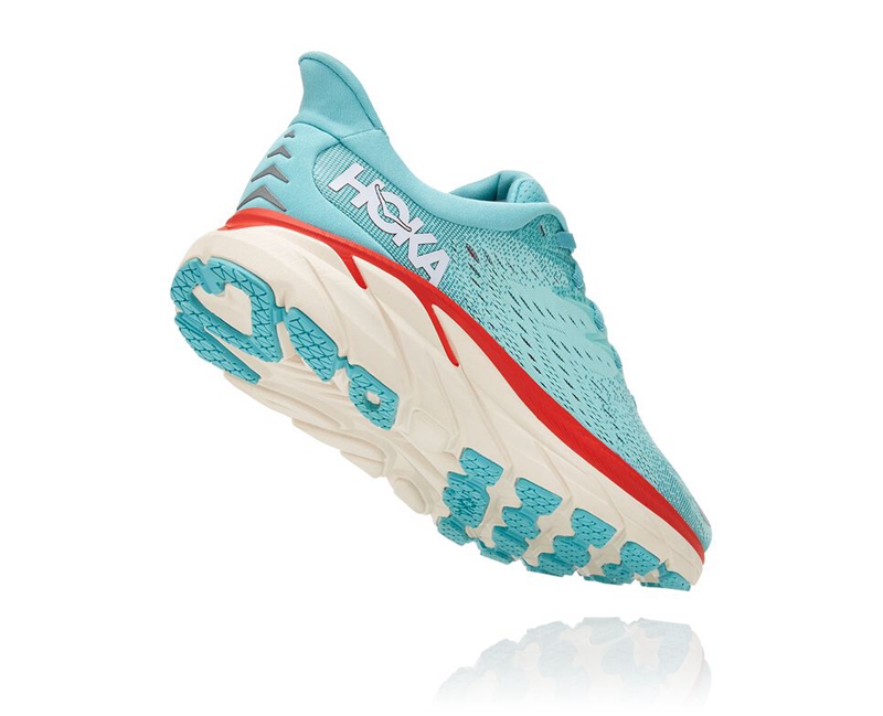 Hoka Clifton 8 Women's Road Running Shoes Turquoise | 96215-MVUP