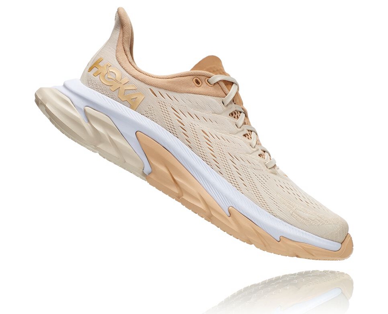 Hoka Clifton Edge Men's Road Running Shoes Beige | 91520-TDAI