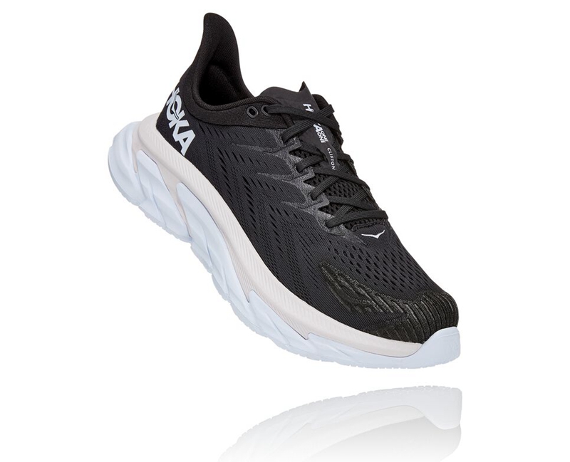 Hoka Clifton Edge Men\'s Road Running Shoes Black / White | 96812-LWSU