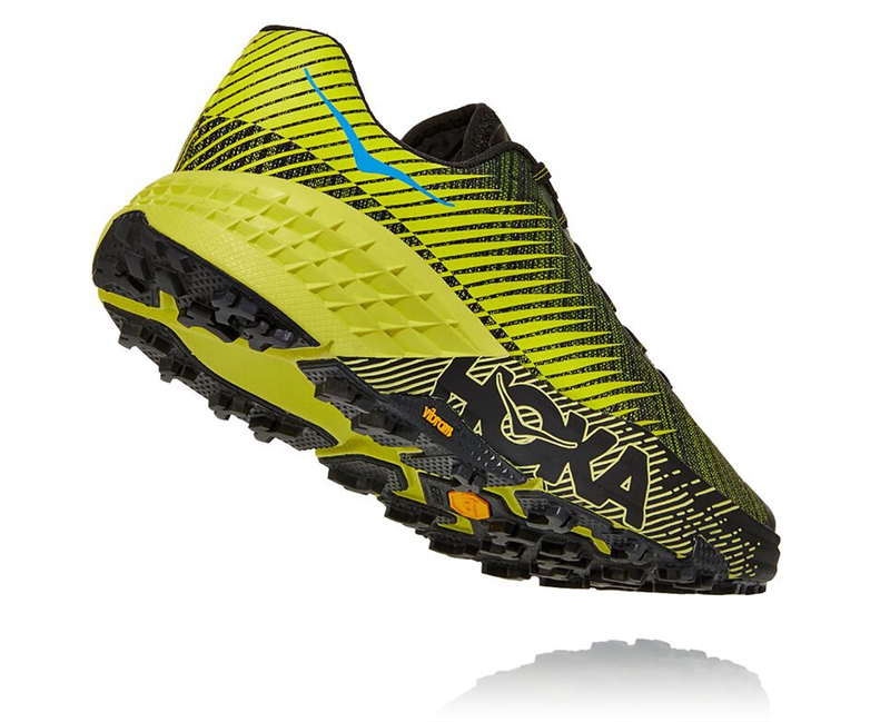 Hoka Evo Speedgoat Men's Trail Running Shoes Black / Yellow | 68041-IOLF