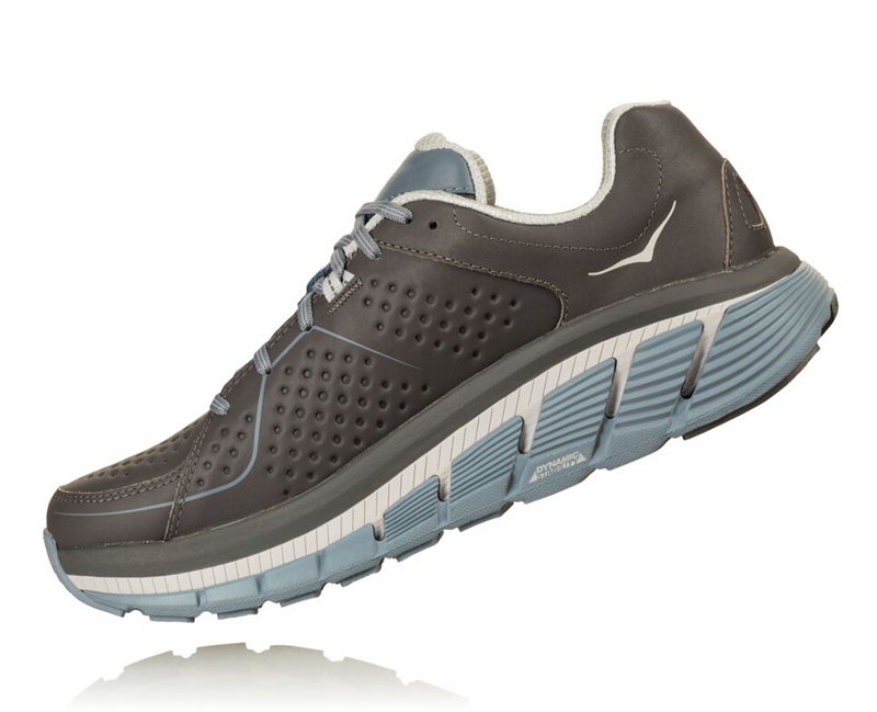 Hoka Gaviota Leather Men's Trail Running Shoes Coffee | 74921-BEAG