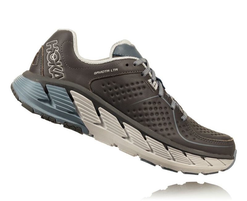 Hoka Gaviota Leather Men's Trail Running Shoes Coffee | 74921-BEAG