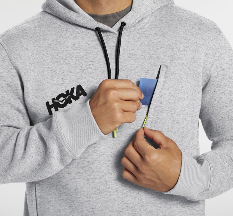 Hoka Hoodie Men's Running Outerwear Grey | 62095-LKSC