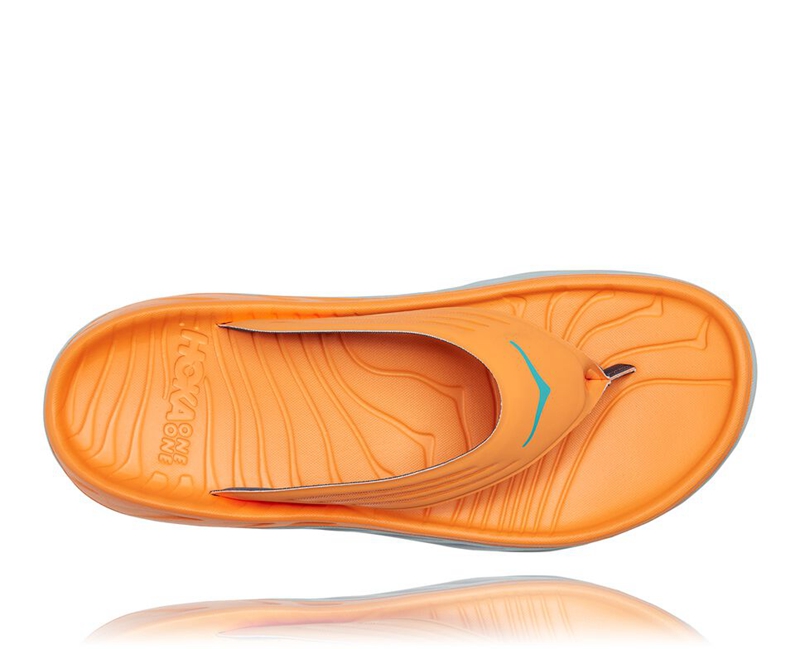 Hoka ORA Recovery Men's Flip Flops Orange | 52184-BFTJ