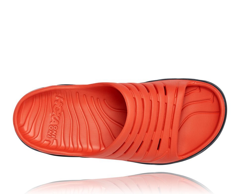 Hoka ORA Recovery Men's Slides Orange | 47501-KFMP