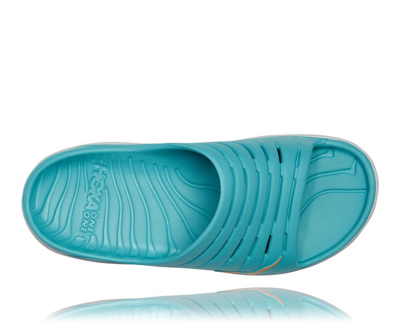 Hoka ORA Recovery Men's Slides Turquoise | 40716-LPJG