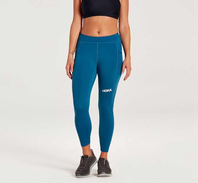 Hoka Performance Crop Tight Women\'s Leggings Blue | 35076-XPAJ