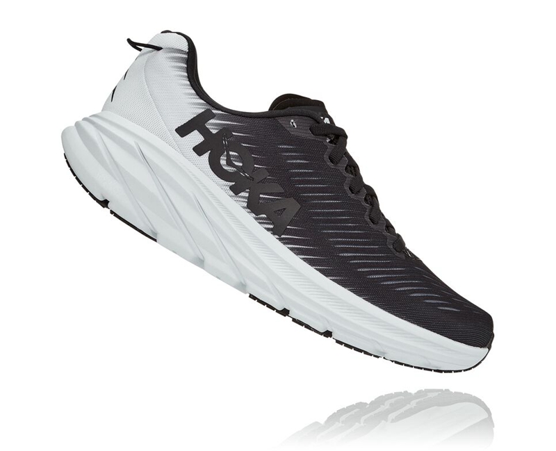 Hoka Rincon 3 Women's Road Running Shoes Black / White | 18720-JVWR