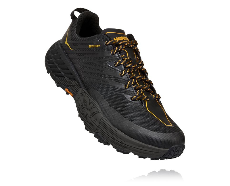 Hoka Speedgoat 4 GORE-TEX Men\'s Trail Running Shoes Black | 90162-BDIF