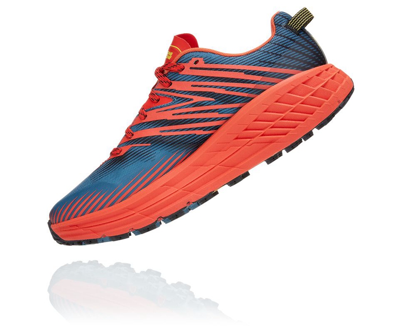 Hoka Speedgoat 4 Men's Trail Running Shoes Rose / Blue | 15480-KQOF