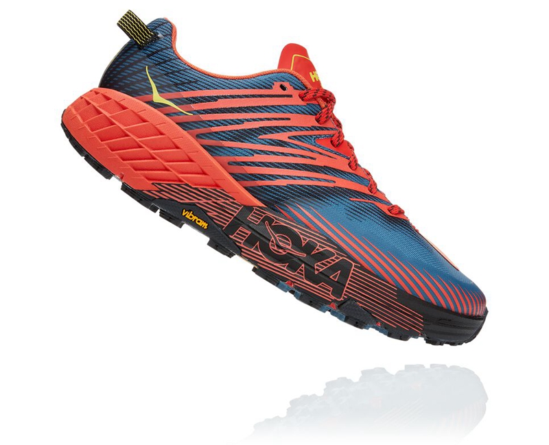 Hoka Speedgoat 4 Men's Trail Running Shoes Rose / Blue | 15480-KQOF