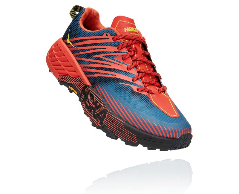 Hoka Speedgoat 4 Men\'s Trail Running Shoes Rose / Blue | 15480-KQOF