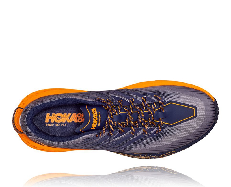 Hoka Speedgoat 4 Men's Trail Running Shoes Navy | 28697-JAOH