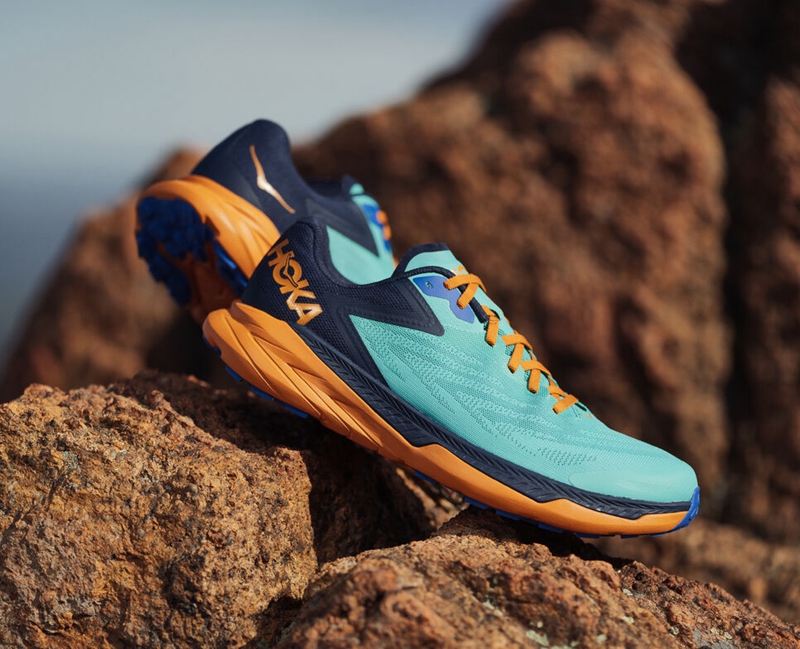 Hoka Zinal Men's Trail Running Shoes Turquoise | 50147-QFPS